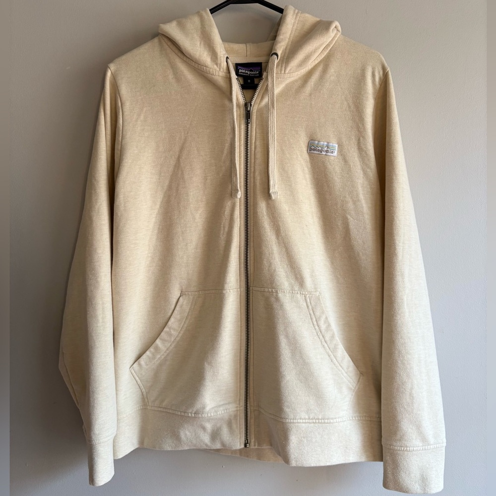 Patagonia Unisex Zip-Up Hoodie Cream/Pale Yellow Sweater